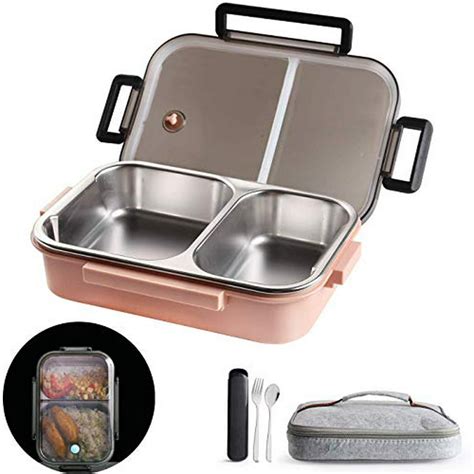 stainless steel 3 in 1 bento lunch box|insulated stainless steel lunch containers.